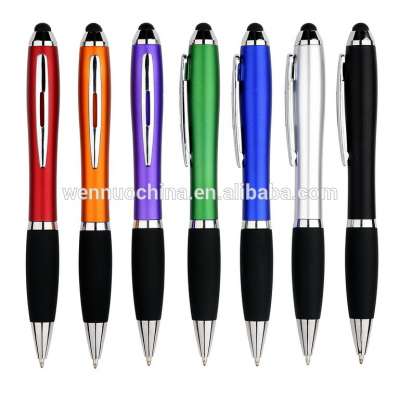 Hot sale ballpoint clear plastic pens Stylus ball logo pen