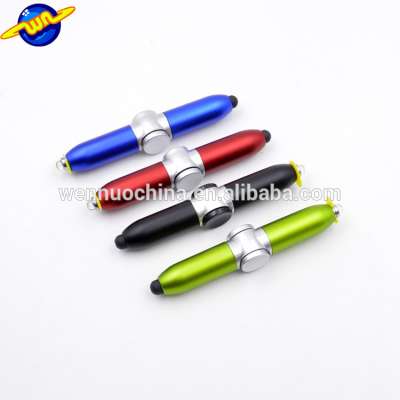 2018 new creative promotional gyro spinner pen,mini stylus pen,pen with led light